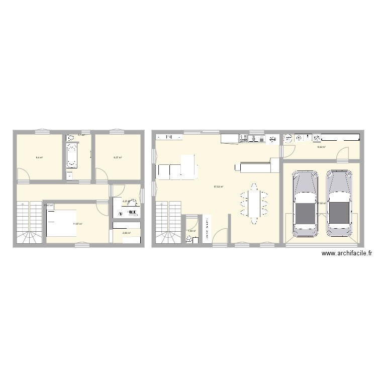 Maison 2. Plan de 11 pièces et 149 m2