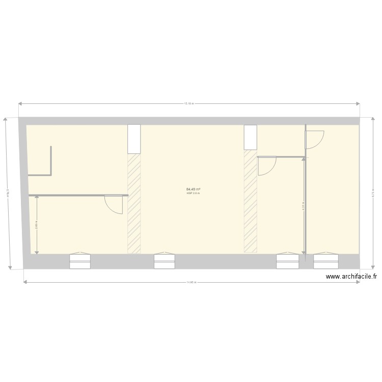 PJ 2. Plan de 2 pièces et 168 m2