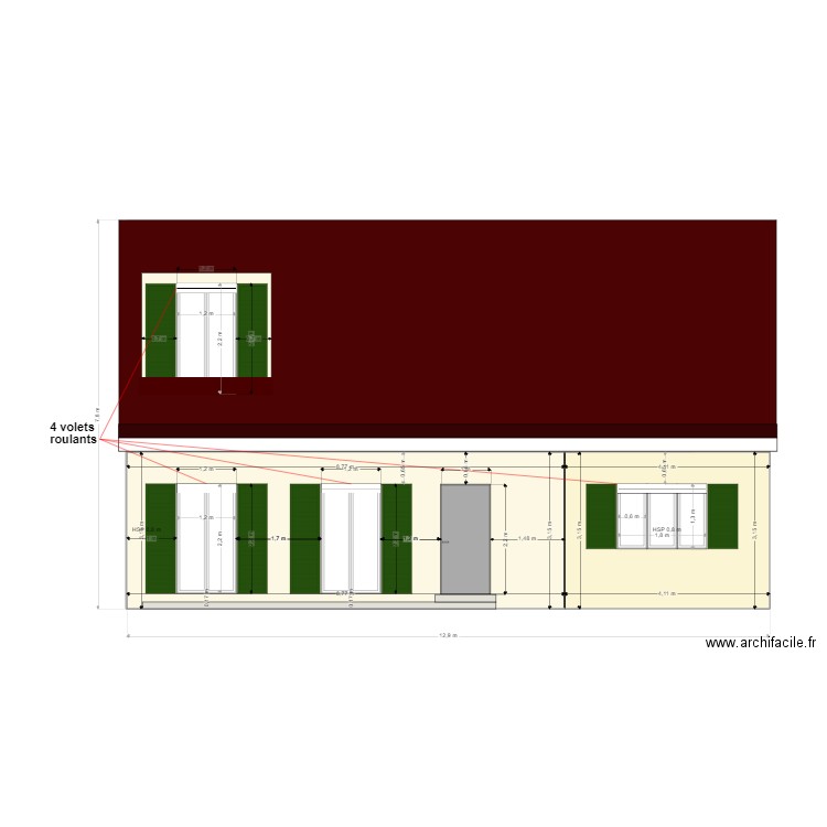 20210903 Facade avant avec volets roulants. Plan de 0 pièce et 0 m2