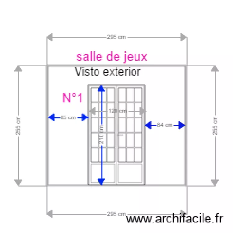 salle de jeux croisillons. Plan de 