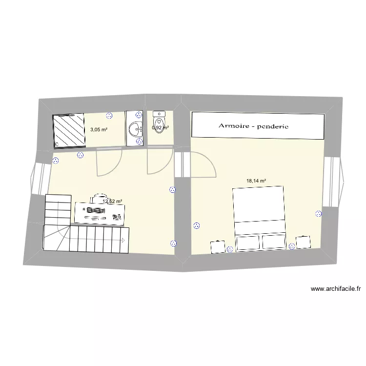 étage 2 après travaux. Plan de étage 2 après travaux. Plan de