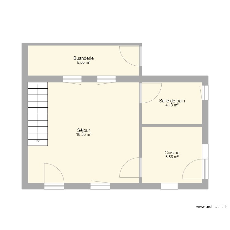 P Lidolf. Plan de 6 pièces et 54 m2