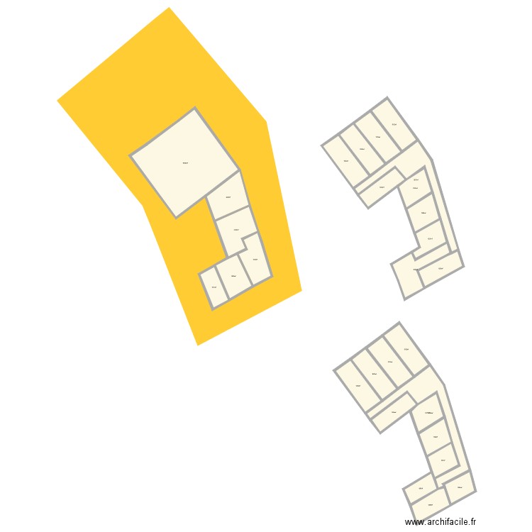 Division Versailles 1er étage. Plan de 29 pièces et 562 m2