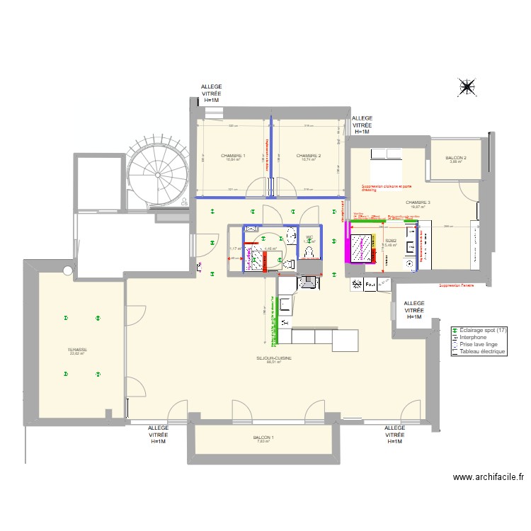 Plan Open Sky TMA v9. Plan de 15 pièces et 204 m2