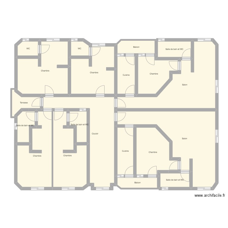 immeuble residance hotelier r+3 kribi. Plan de 0 pièce et 0 m2