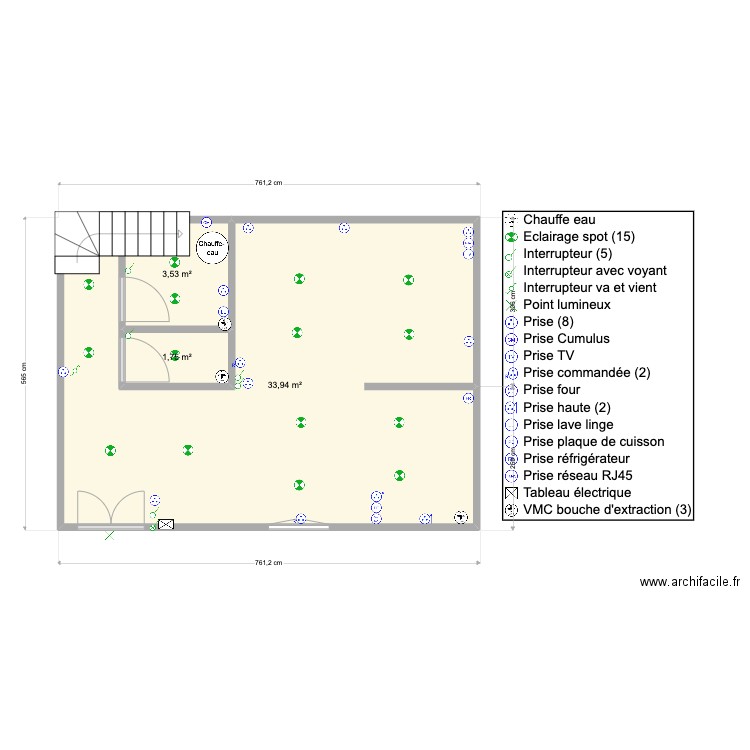 ST ROMAIN RDC LOT 2. Plan de 3 pièces et 39 m2