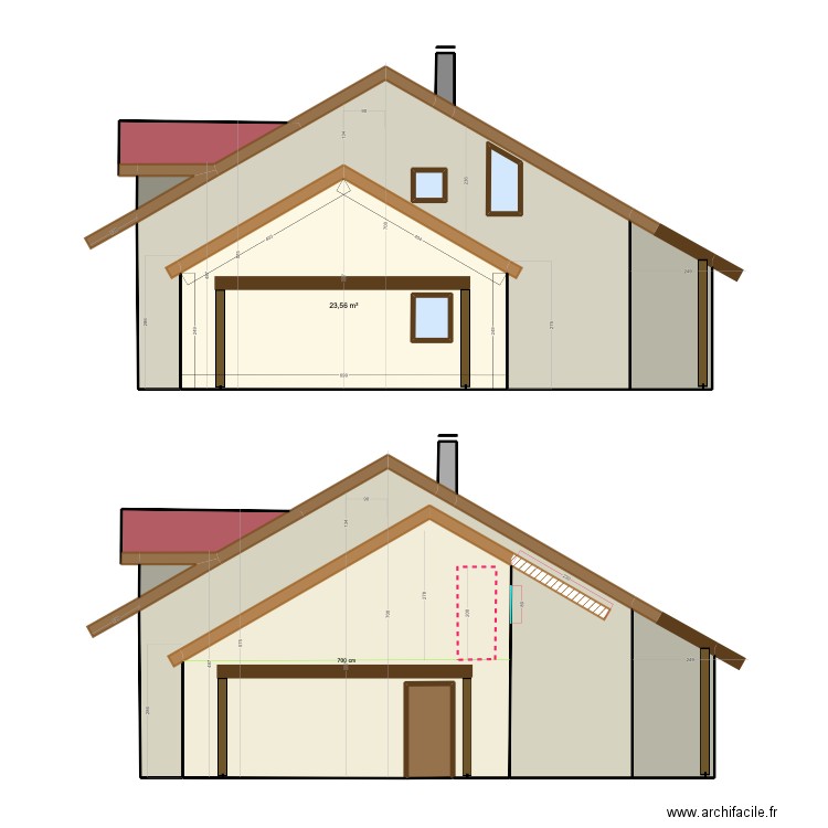 CRETIN. Plan de 16 pièces et 122 m2