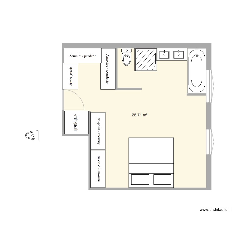 chambre parents. Plan de 0 pièce et 0 m2