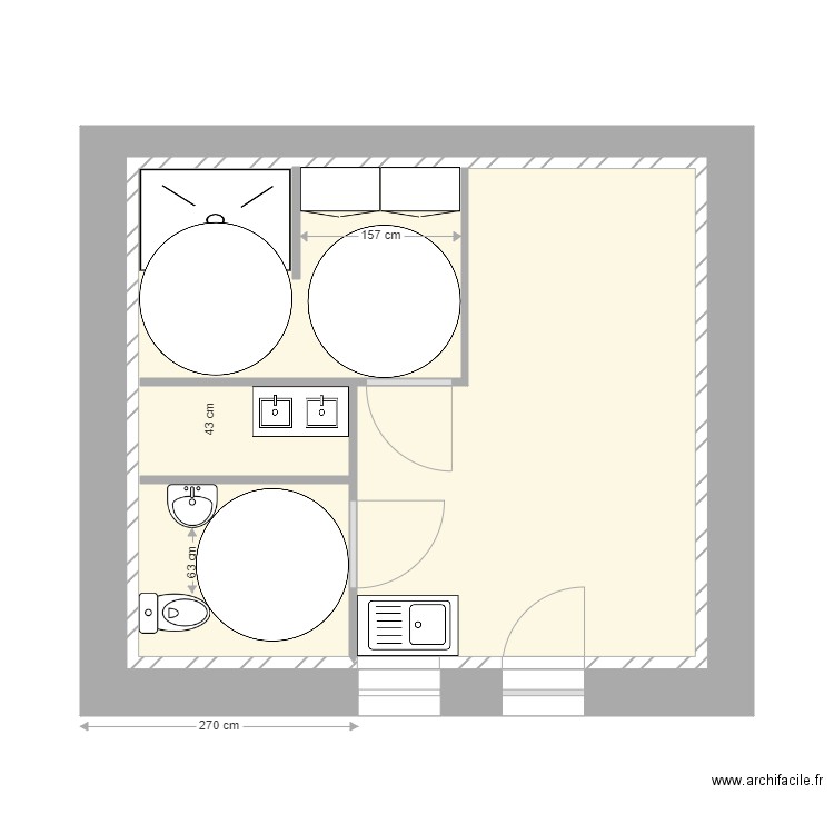 Sanitaires ateliers . Plan de 0 pièce et 0 m2