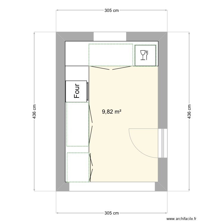 Cuisine Ambarès-et-Lagrave . Plan de 1 pièce et 10 m2