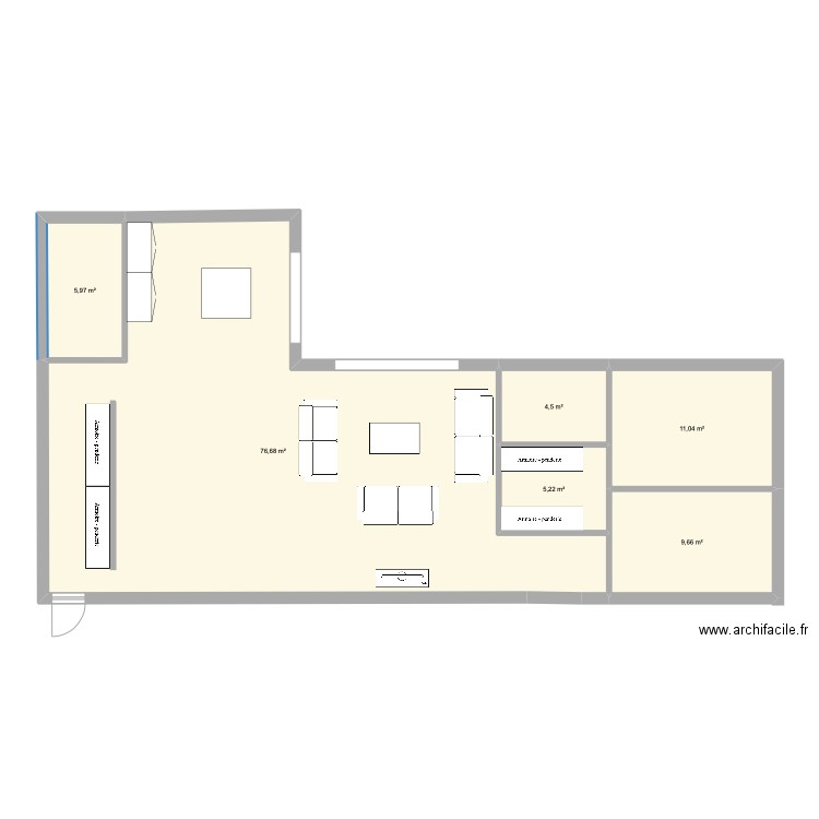 Maison Gradignan v3. Plan de 6 pièces et 113 m2