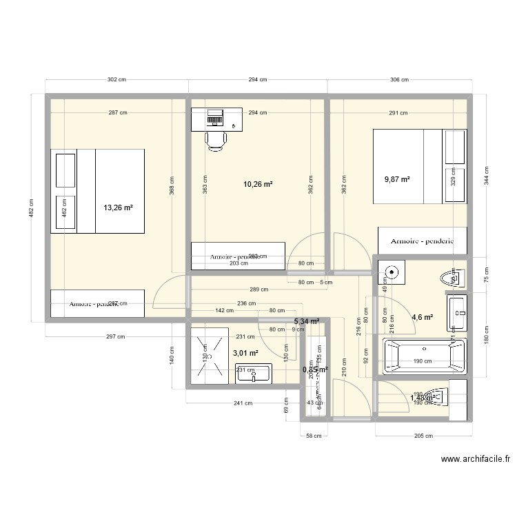 cote nuit sapiniere. Plan de 0 pièce et 0 m2