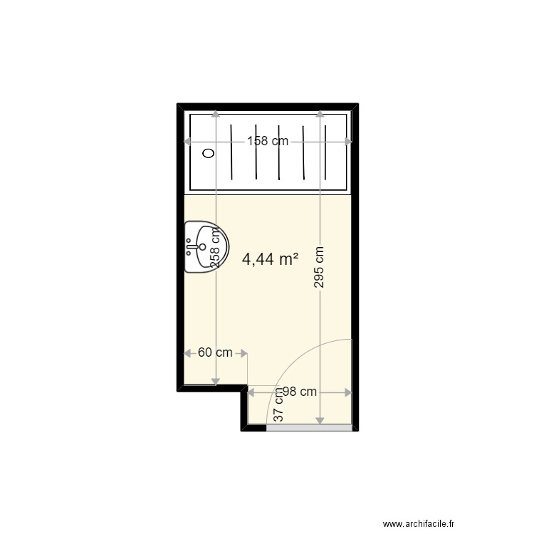 LUBIN JOSETTE . Plan de 1 pièce et 4 m2