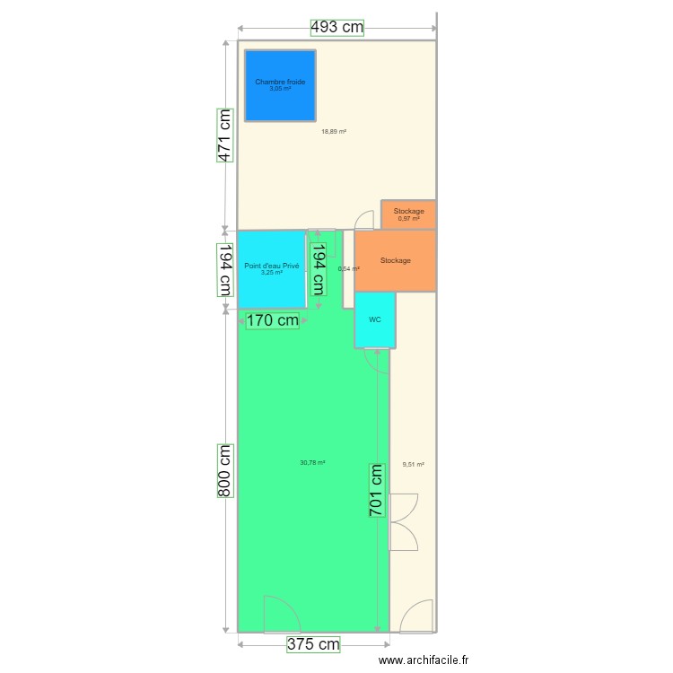 Plan de la Tour. Plan de 9 pièces et 75 m2