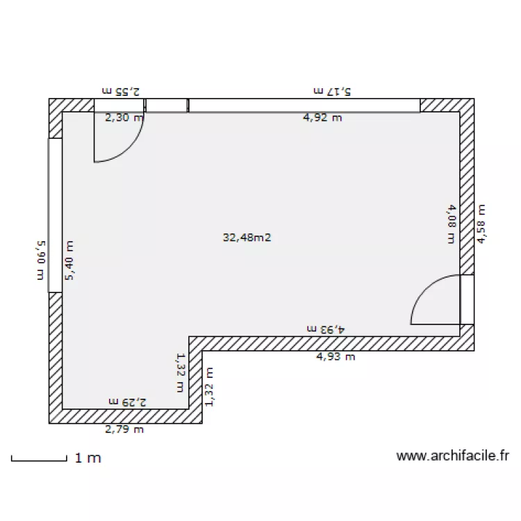 ancien bureau. Plan de 