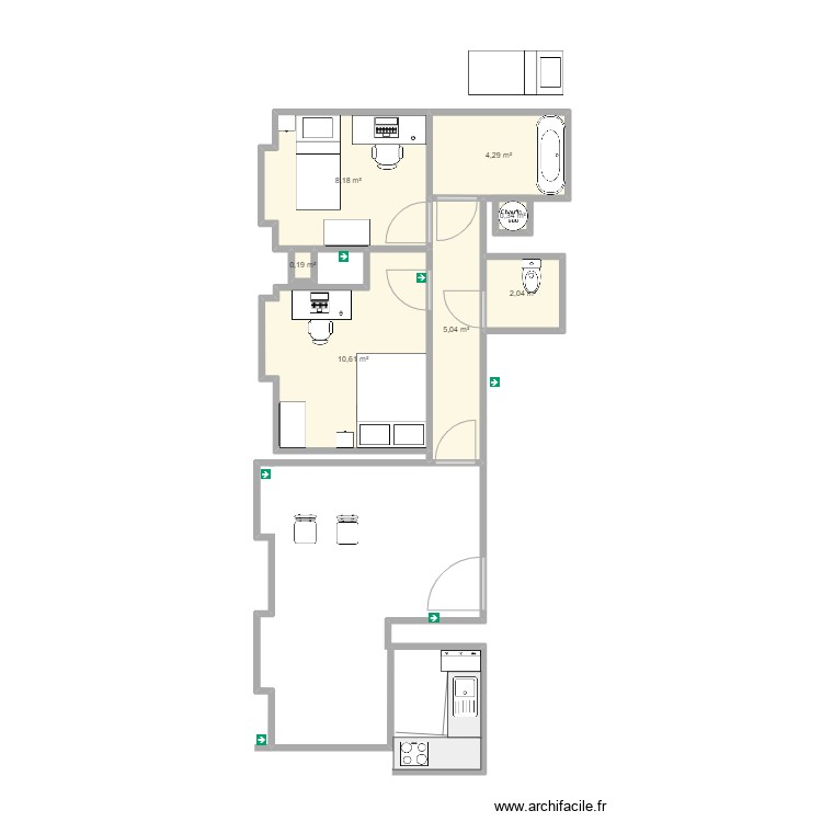 appart. Plan de 0 pièce et 0 m2