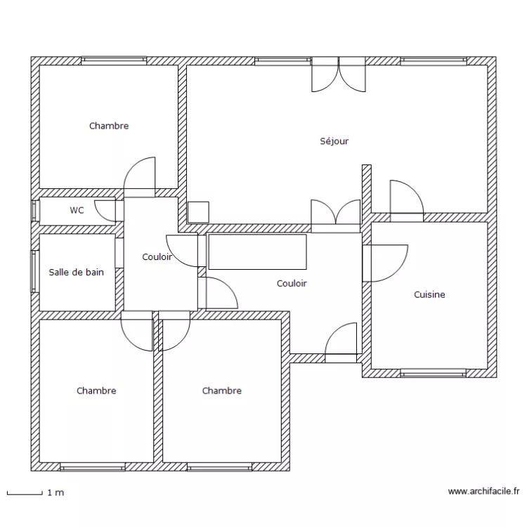 Plan Maison RDC sans couleur. Plan de 