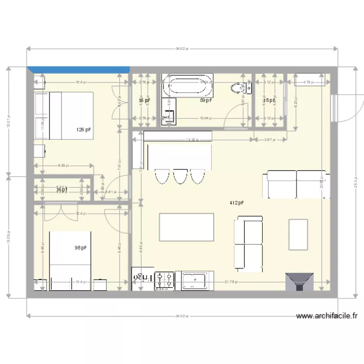 petit chalet. Plan de 
