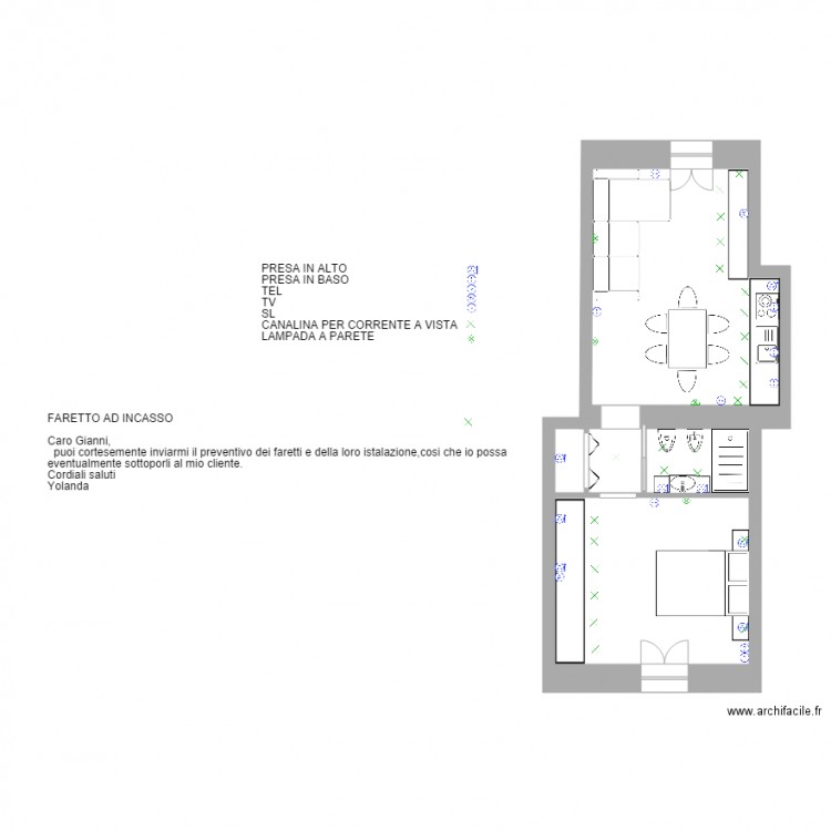 IMPIANTO ELEETRICO Dott DI Napoli appartamento 3. Plan de 0 pièce et 0 m2