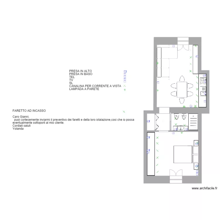 IMPIANTO ELEETRICO Dott DI Napoli appartamento 3. Plan de 