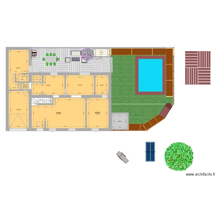 Saint Jean le Blanc. Plan de 11 pièces et 112 m2