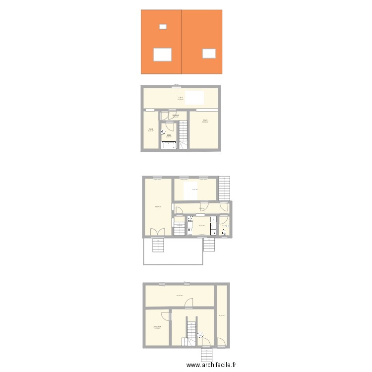 Meaux. Plan de 15 pièces et 125 m2