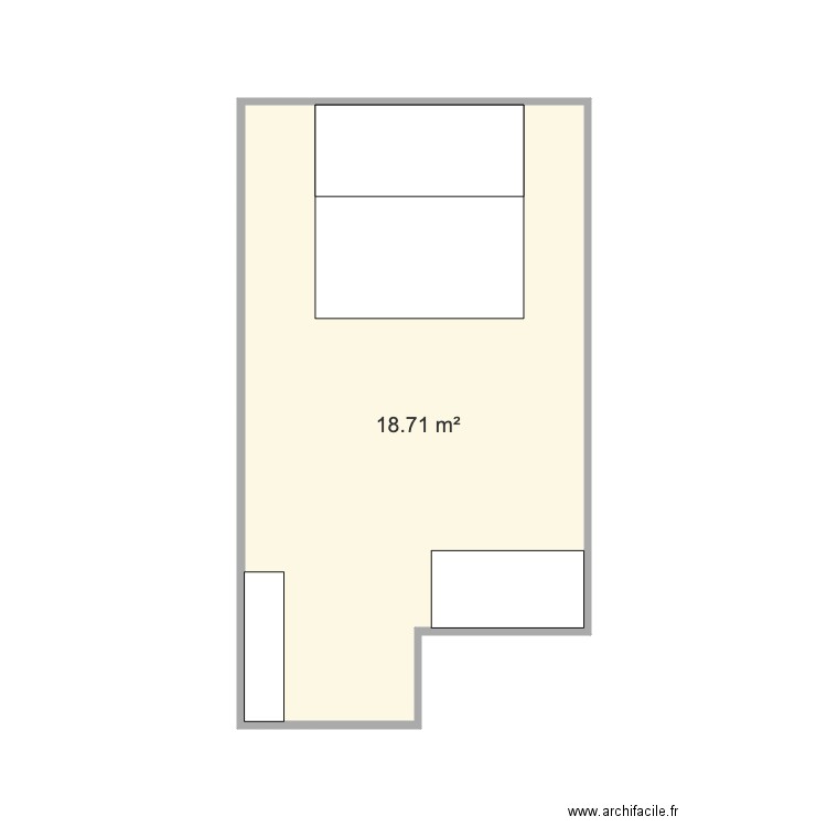 Bureau - Mezzanine. Plan de 1 pièce et 19 m2