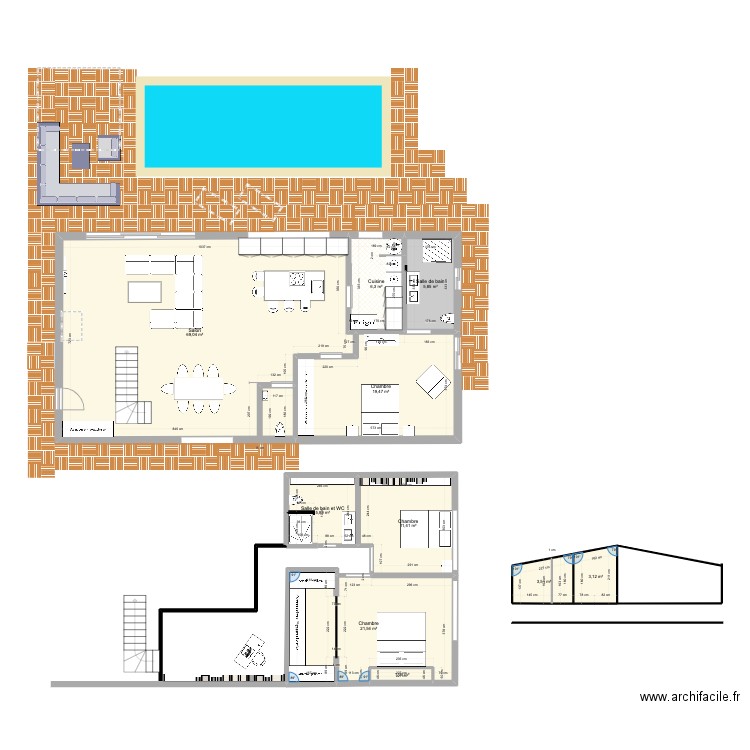 test. Plan de 10 pièces et 147 m2