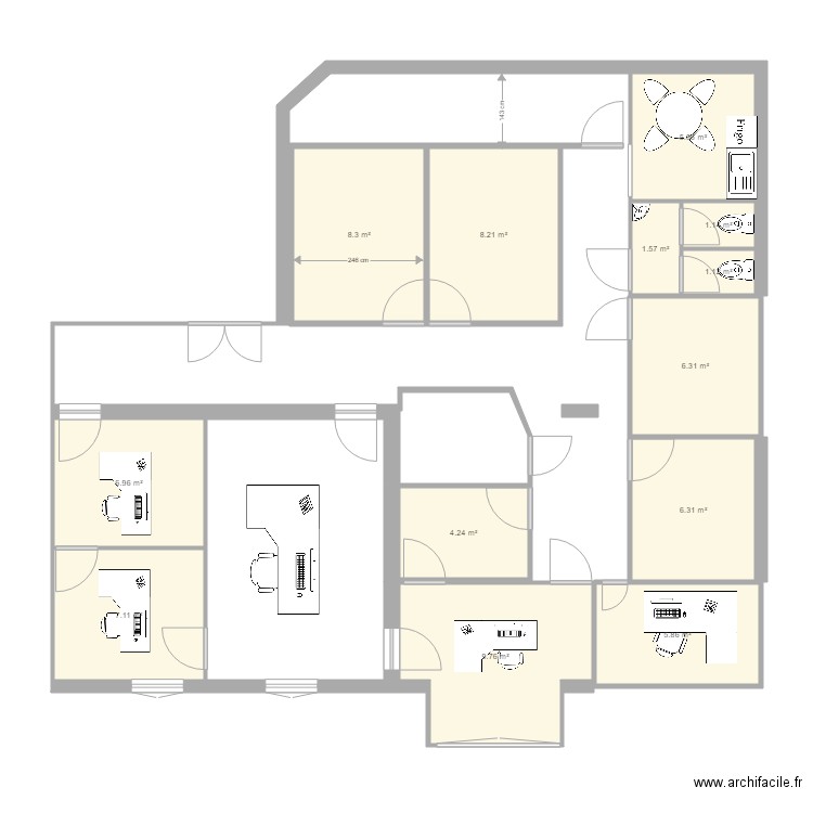 bureau joffre 2 fl. Plan de 0 pièce et 0 m2