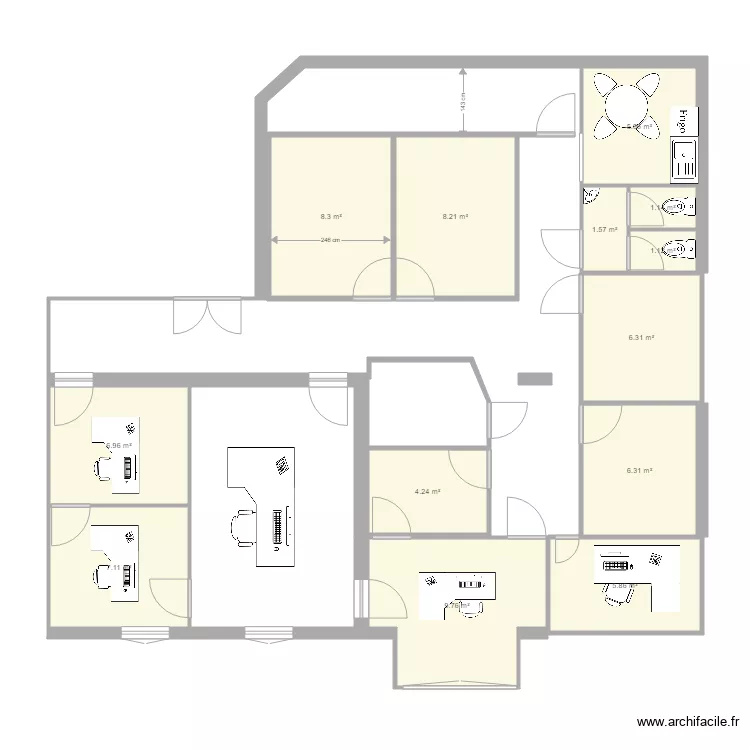 bureau joffre 2 fl. Plan de 