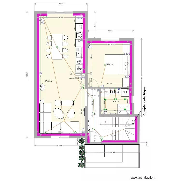 LEROUX  acces arriere 3. Plan de 