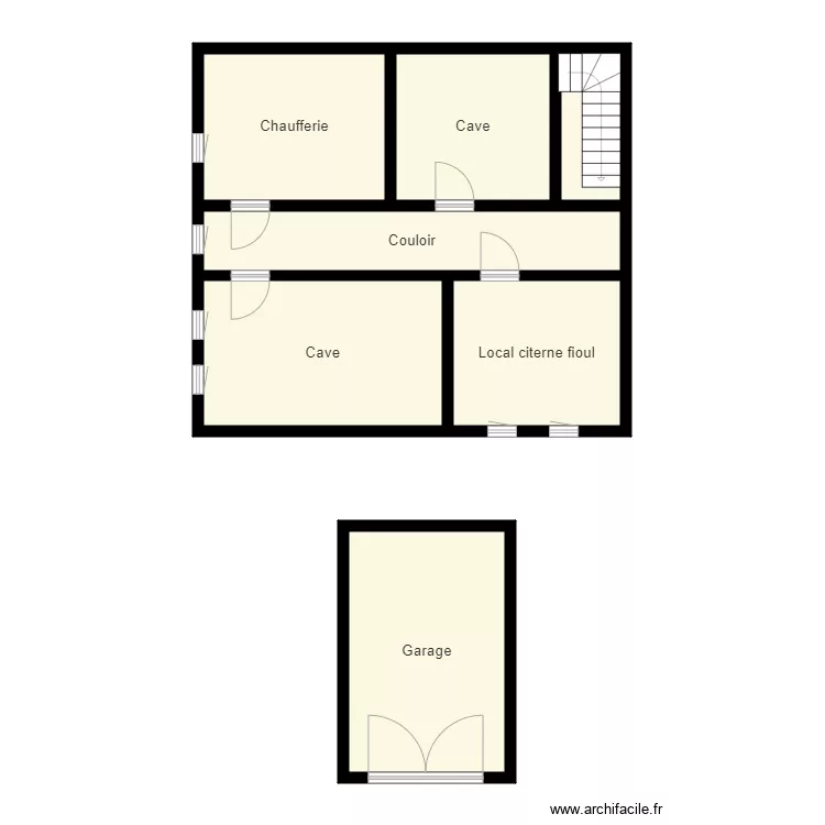 Croquis sous sol et garage HEMING. Plan de 