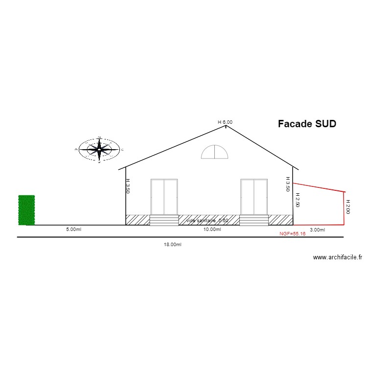 Facade sud    chalet 79. Plan de 0 pièce et 0 m2