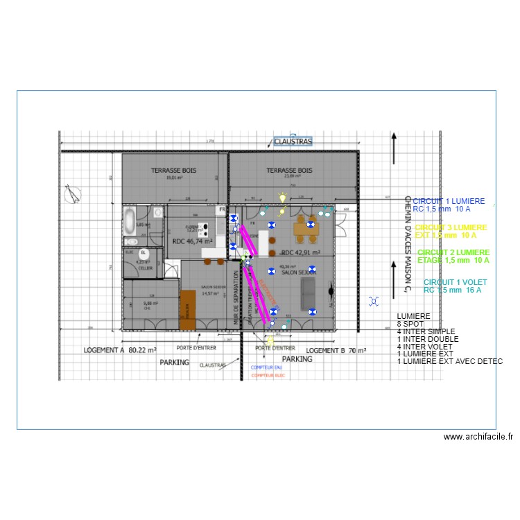 MAISON B   RC LUMIERE VOLET. Plan de 0 pièce et 0 m2