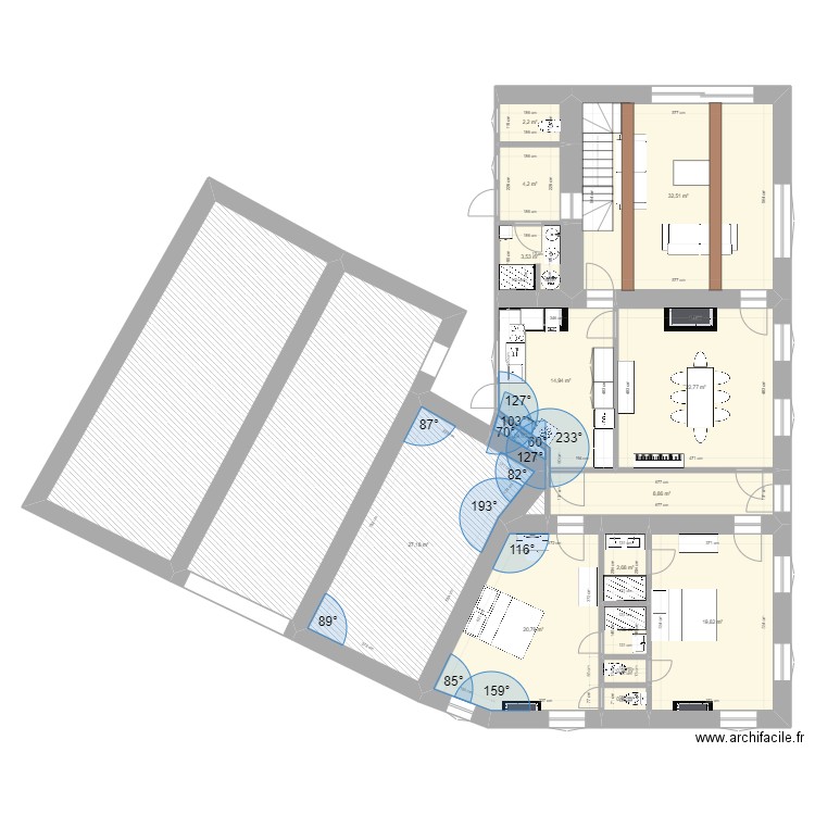 MONTIGNY Dégradé V3. Plan de 27 pièces et 370 m2