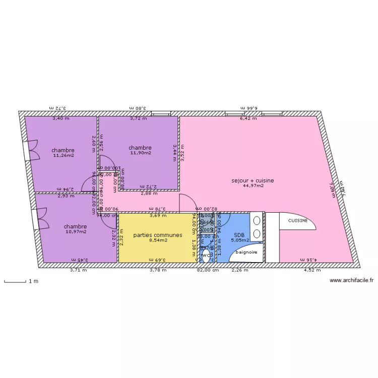 3eme etage PRADES. Plan de 