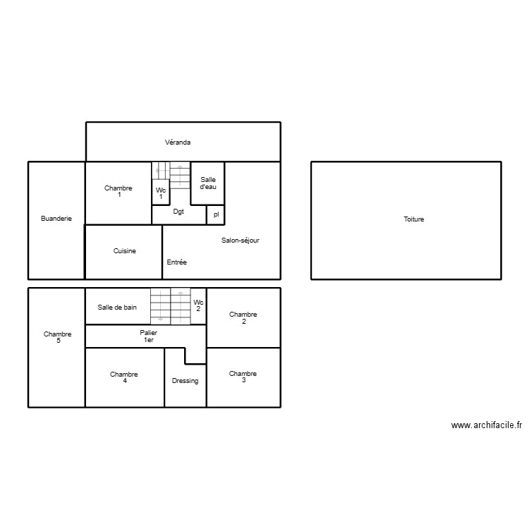 QUIMPER FEUNTEUN TY PELLETER. Plan de 14 pièces et 100 m2