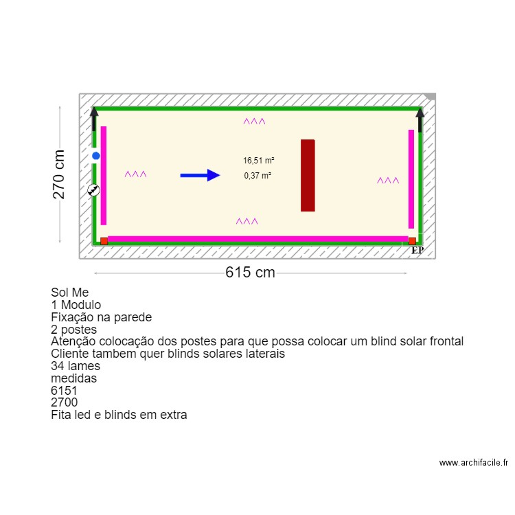 João Fernando Elias Veloso- Vilamoura. Plan de 2 pièces et 34 m2