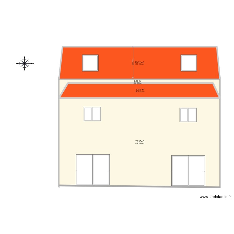 derriere 3. Plan de 4 pièces et 110 m2