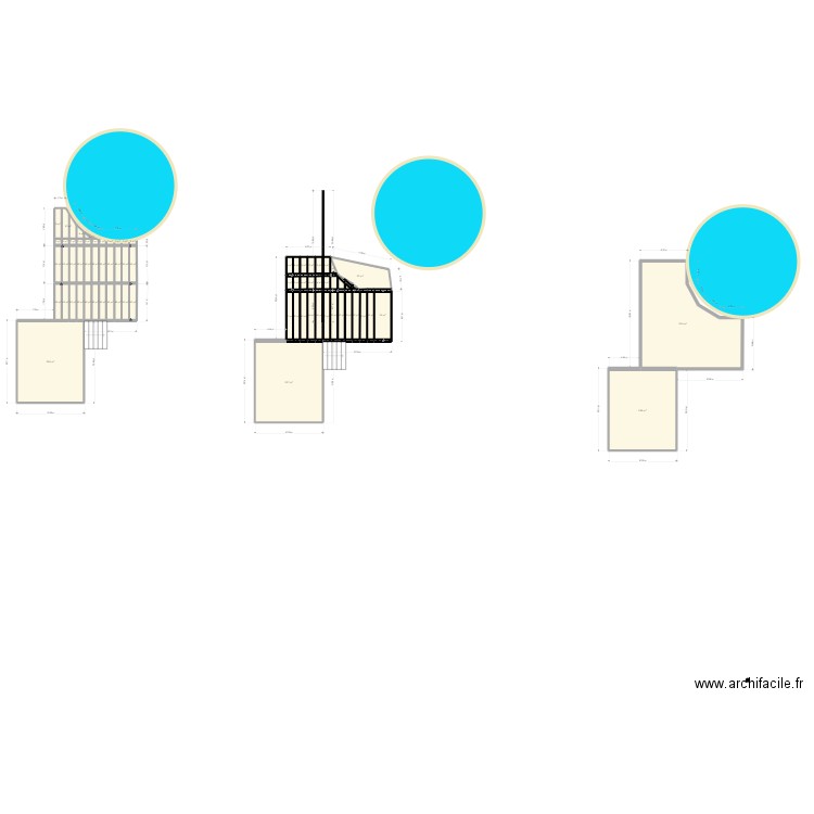 patio. Plan de 72 pièces et 137 m2