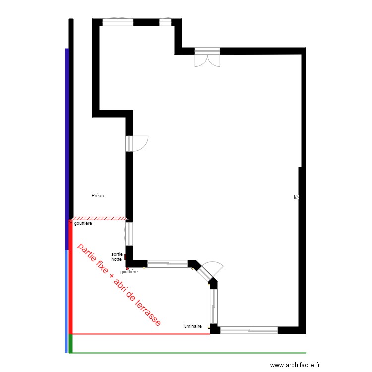 points singuliers abri terrasse. Plan de 0 pièce et 0 m2