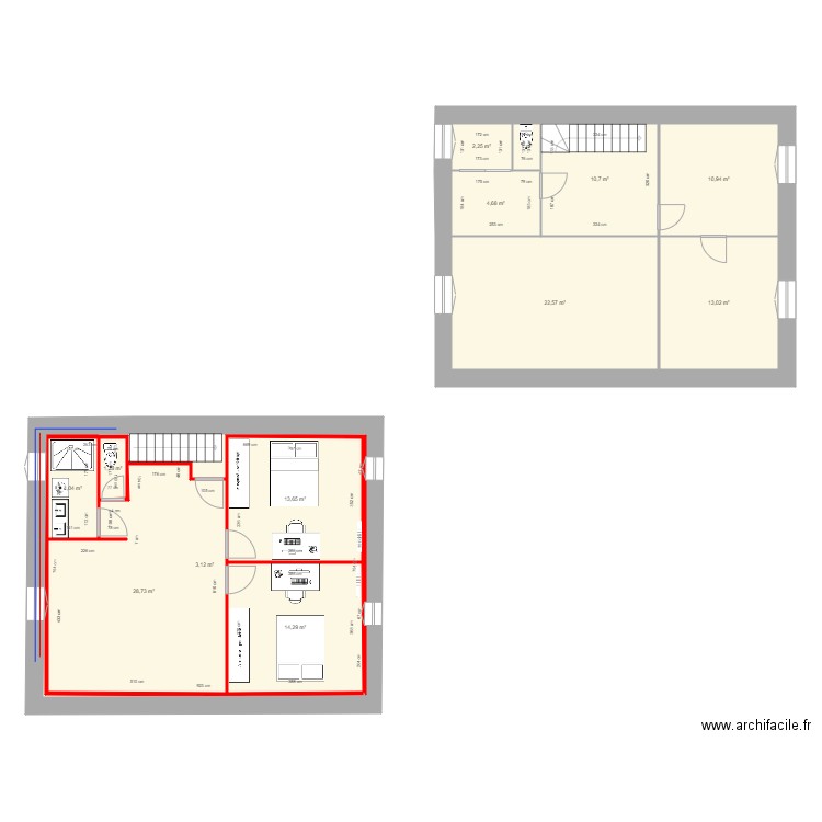 étage version 2. Plan de 0 pièce et 0 m2
