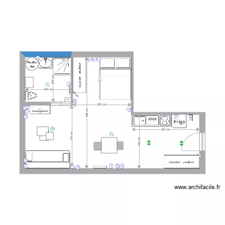  Studio sous comble 2&egrave;me &eacute;tage. Plan de 