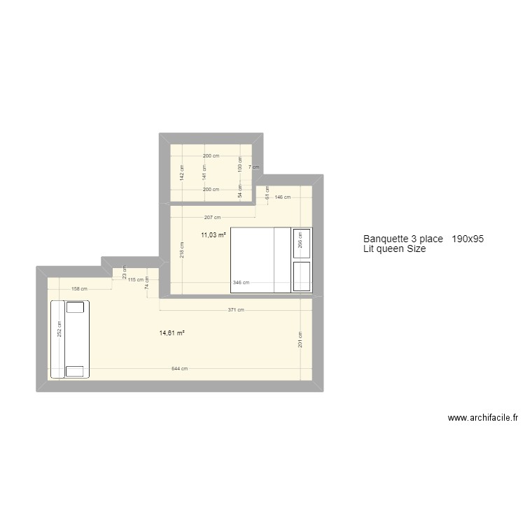 Studio 3009. Plan de 2 pièces et 26 m2