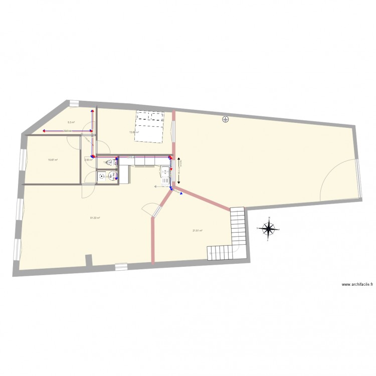 Evac et alim eau etage. Plan de 0 pièce et 0 m2