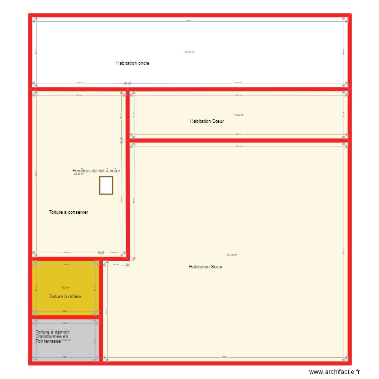 Sabrina toiture. Plan de 6 pièces et 448 m2