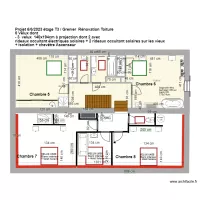 Projet 2 ETAGE T3 R&eacute;am&eacute;nagement chambres &eacute;tage 