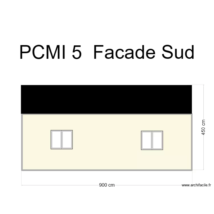 facade sud. Plan de 
