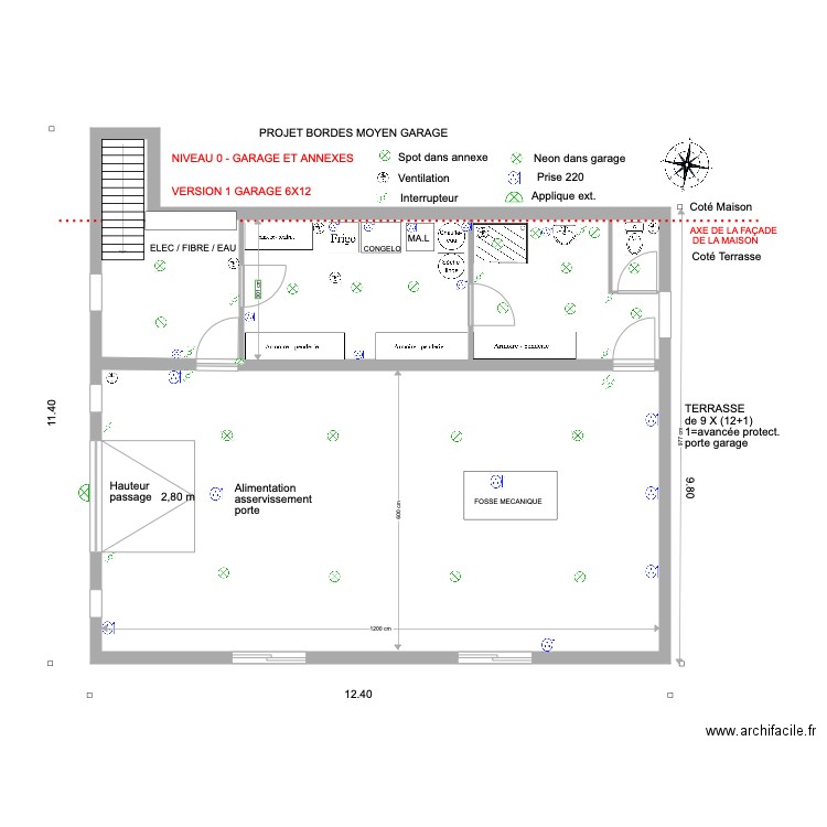 Projet Bordes moyen garage. Plan de 0 pièce et 0 m2
