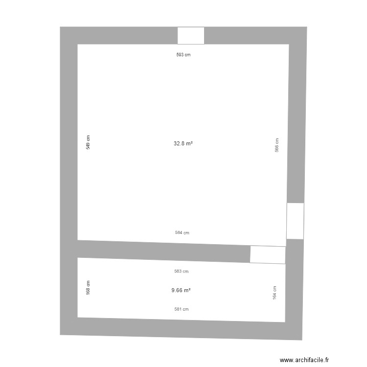 Demontès EDL. Plan de 2 pièces et 42 m2